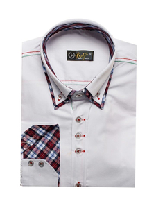 La chemise élégante avec les manches longues pour homme blanche Bolf 2701