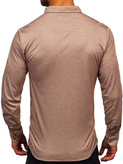 Homme Chemise casual à manches longues Marron Bolf 500