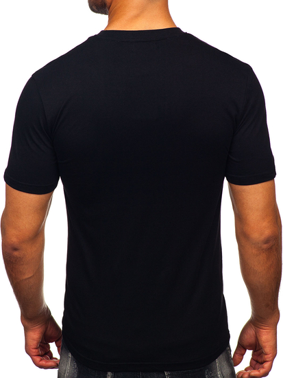 Homme T-shirt imprimé en coton Noir Bolf MPO3531
