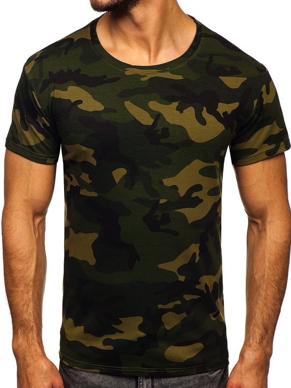 Tee-shirt pour homme kaki camo Bolf S807