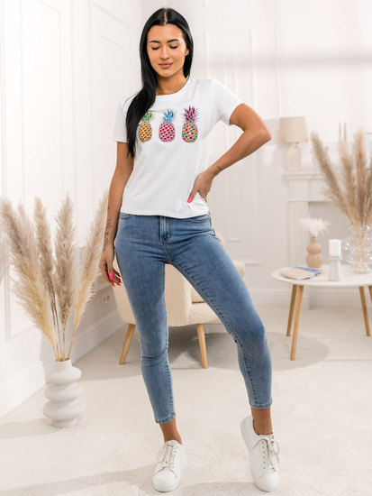 Femme T-shirt imprimé Blanc Bolf 95T2522