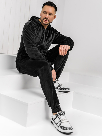 Homme Survêtement en velours à capuche Noir Bolf 8C1538A1