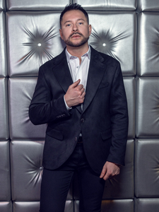 Veste de costume homme en velours noire Bolf 24410