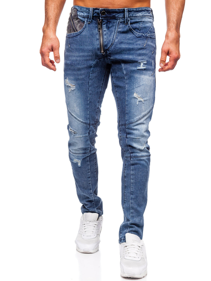 Homme Pantalon en jean slim fit Bleu foncé Bolf MP0045B