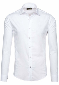 Chemise élégante blanche à manches longues pour homme Bolf 1703
