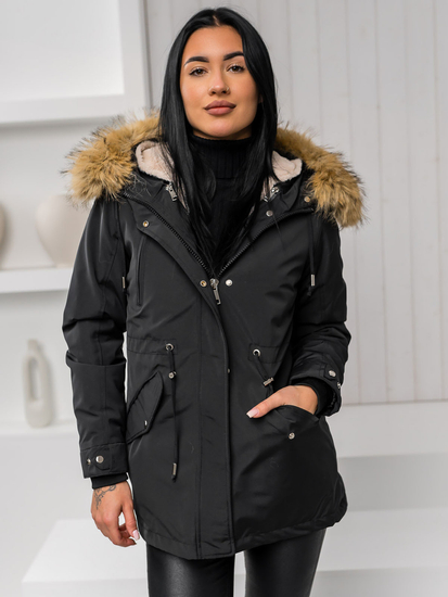 Femme 2 en 1 Parka d'hiver à capuche Noir Bolf 16M9199A1