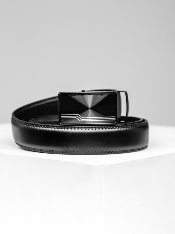 Homme Ceinture en cuir Noir Bolf C003