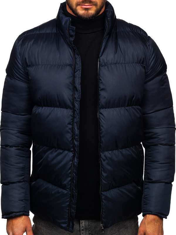 Blouson d'hiver matelassé pour homme bleu foncé Bolf 0025