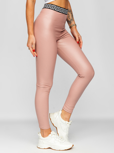 Legging en simili cuir pour femme rose Bolf MY16572