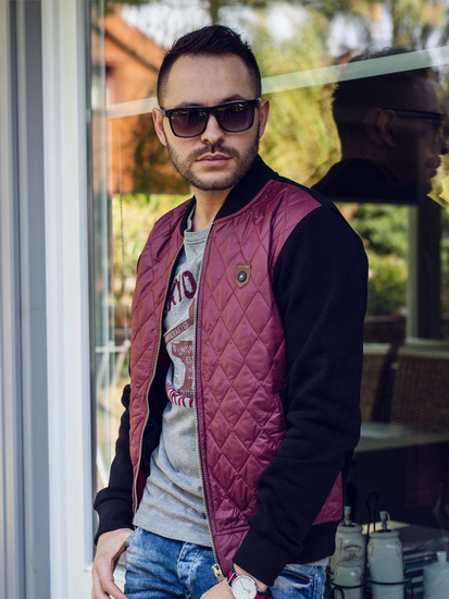 Le blouson de transition bomber pour homme bordeaux Bolf 2569-2