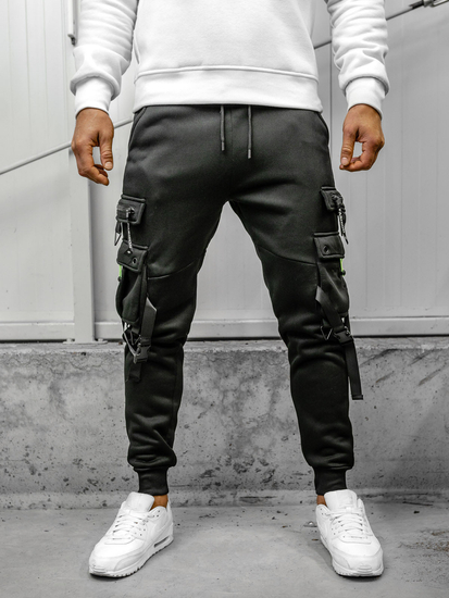 Homme Pantalon jogger cargo Noir Bolf HSS015A