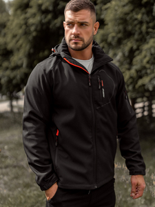 Blouson softshell de transition pour homme noir-orange Bolf WX088A