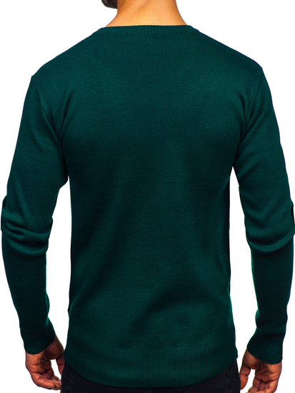 Homme Pull uni col V Vert Bolf S8725