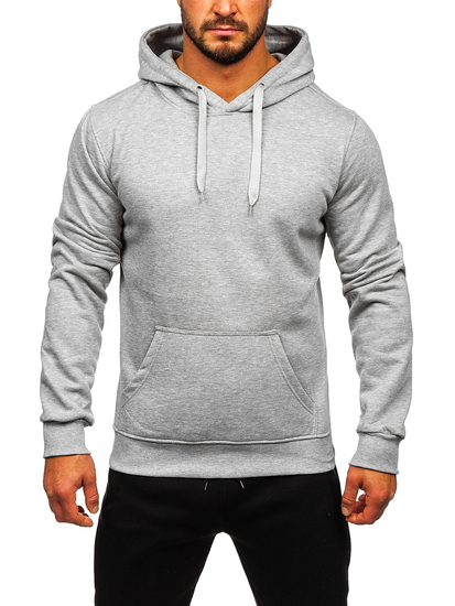 Survêtement avec sweat-shirt à capuche kangourou pour homme gris Bolf D002