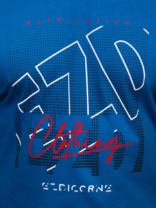 Tee-shirt en coton pour homme bleu Bolf 14748