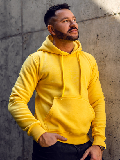 Sweat-shirt kangourou à capuche pour homme jaune clair Bolf 2009A