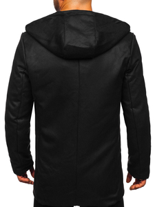 Manteau d'hiver à capuche pour homme noir Bolf 79B3-197