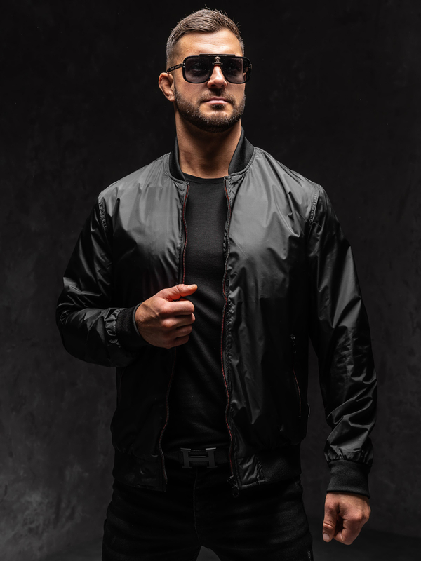 Homme Blouson bomber de transition Noir Bolf 7116A1