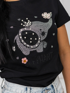 Femme T-shirt imprimé Noir Bolf 96T625