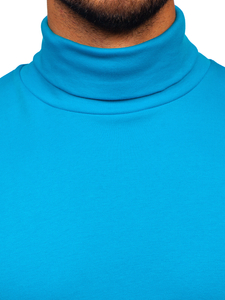 Homme Pull à col roulé basic Turquoise Bolf 145347-1