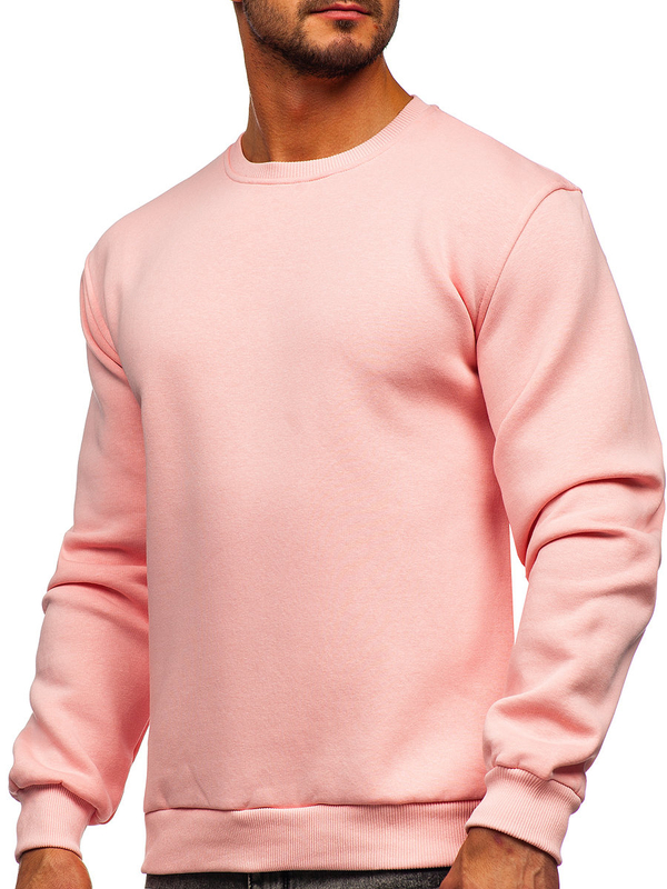 Sweat-shirt rose clair sans capuche pour homme Bolf 2001