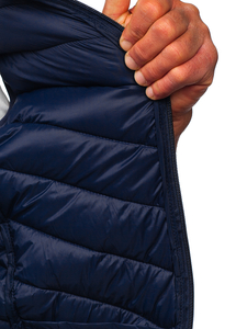 Gilet matelassé pour homme bleu foncé Bolf 13073