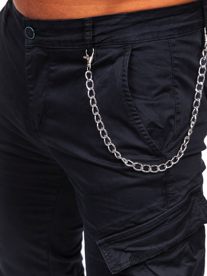 Homme Pantalon jogger cargo Noir Bolf SK850