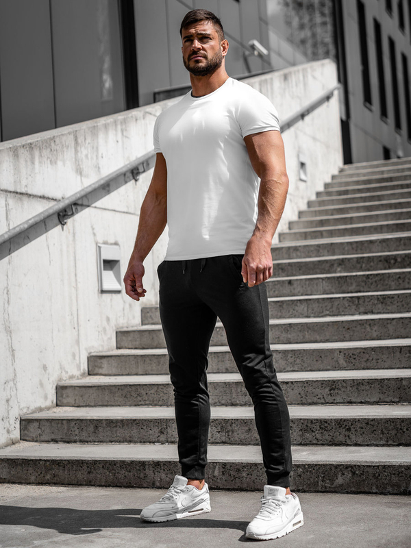 Pantalon jogger de sport pour homme noir Bolf XW02A