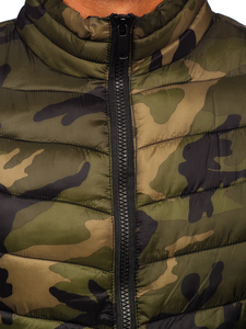 Homme Blouson d'hiver matelassée camo Vert Bolf SM80