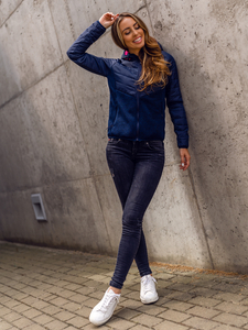 Sweat-shirt/veste sport bleu marine femme Bolf KSW4005A