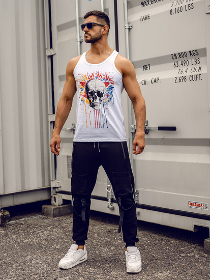 Homme Débardeur imprimé Blanc Bolf 14839A