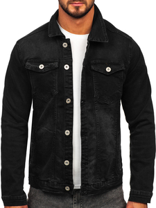 Homme Blouson en jean Noir Bolf 200