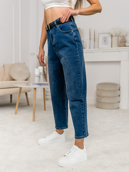 Pantalon jean slouchy pour femme bleu foncé Bolf FL1956