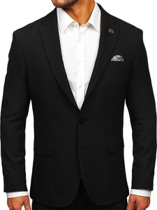 Homme Veste de costume élégante Noir Bolf 025