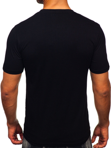 Homme T-shirt imprimé en coton Noir Bolf MPO3485
