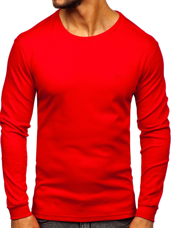 Longsleeve pour homme rouge sans imprimé Bolf 145359
