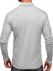 Homme Polo en coton à manches longues Gris Bolf 5119