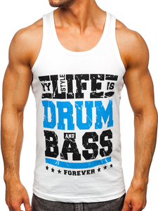 Tank top boxeur avec imprimé blanc Bolf 14832