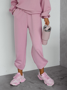 Ensemble de sweat-shirt à capuche deux pièces femme rose poudré Bolf 525