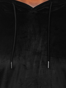 Homme Velour sweat-shirt à capuche Noir Bolf 8B1170