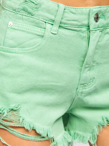 Short en jean pour femme vert Bolf A63