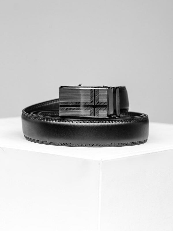 Homme Ceinture en cuir Noir Bolf C009