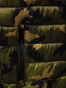 Homme Blouson d'hiver matelassée camo Vert Bolf SM80