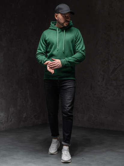 Homme Sweat-shirt kangourou à capuche Vert foncé Bolf 2009A1