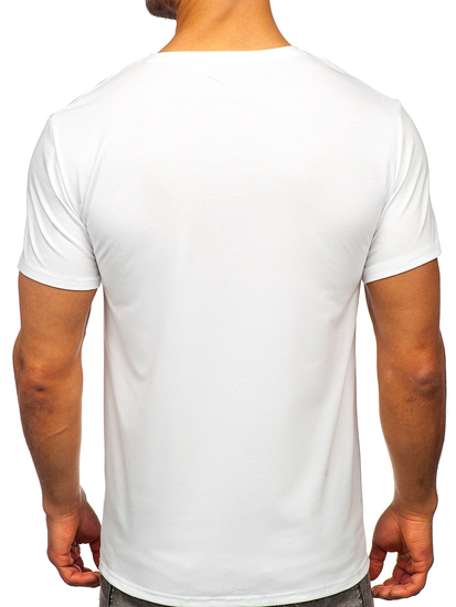 Tee-shirt blanc avec imprimé pour homme Bolf Y70008