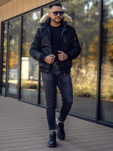 Blouson d'hiver pour homme noir Bolf 2129