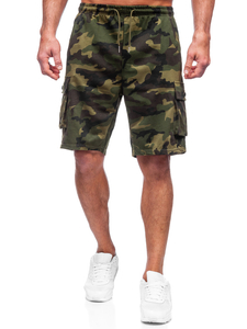 Short de survêtement cargo camo pour homme kaki Bolf 8K282