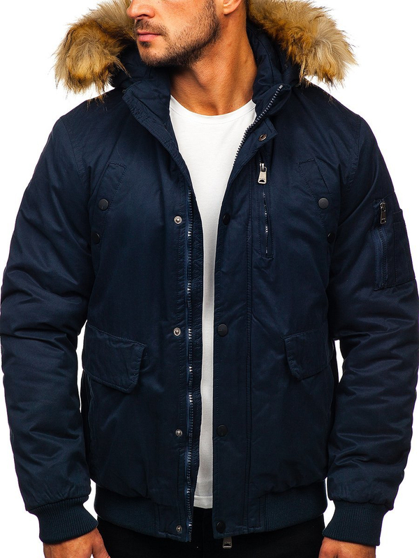 Blouson d'hiver pour homme bleu foncé Bolf 1778