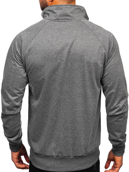 Sweat-shirt à col montant avec fermeture pour homme graphite Bolf B062