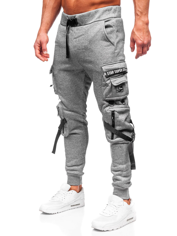 Homme Pantalon jogger cargo Gris Bolf HSS017